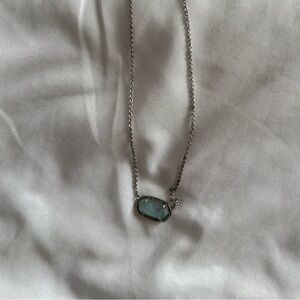 Kendra Scott Elisa Silver Pendant Necklace in Light Blue Illusion